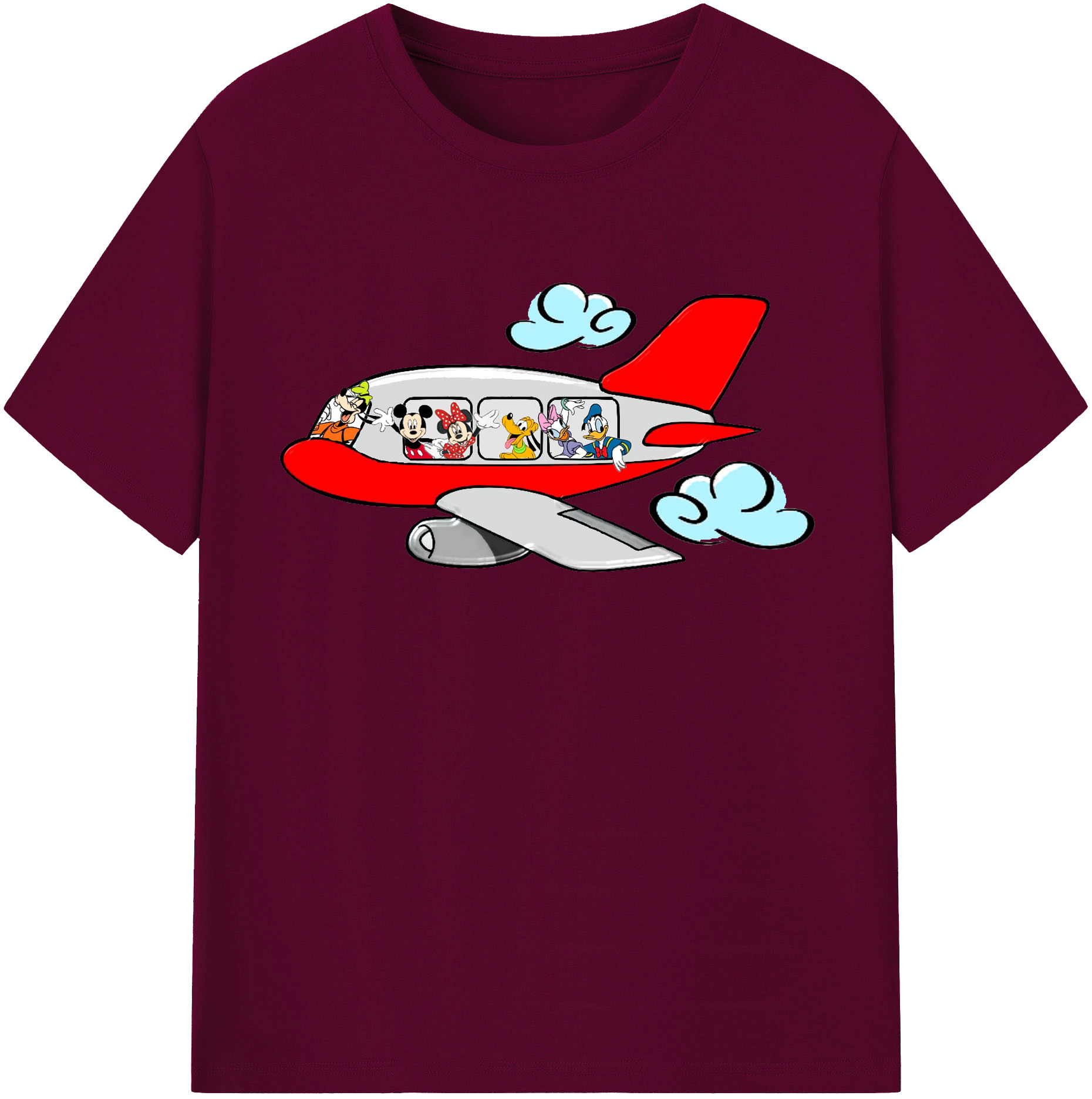 （画像用） ミッキーマウス Mickey Mouse レディースカジュアルプリントTシャツ（綿100％）